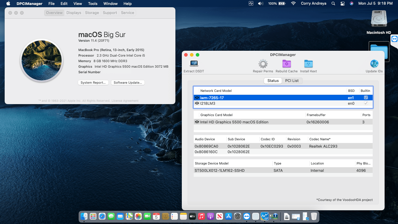 Success Hackintosh macOS Big Sur 11.4 Build 20F71 at Dell Latitude E7450